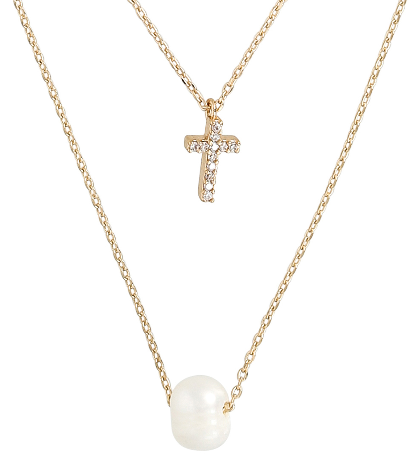 Kette - Pearly Cross | online bei BIJOU BRIGITTE