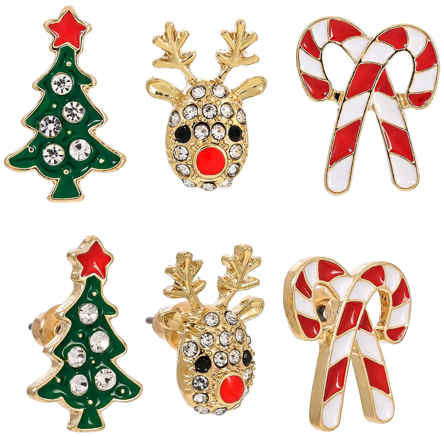 Set di orecchini a perno - Christmas Motifs
