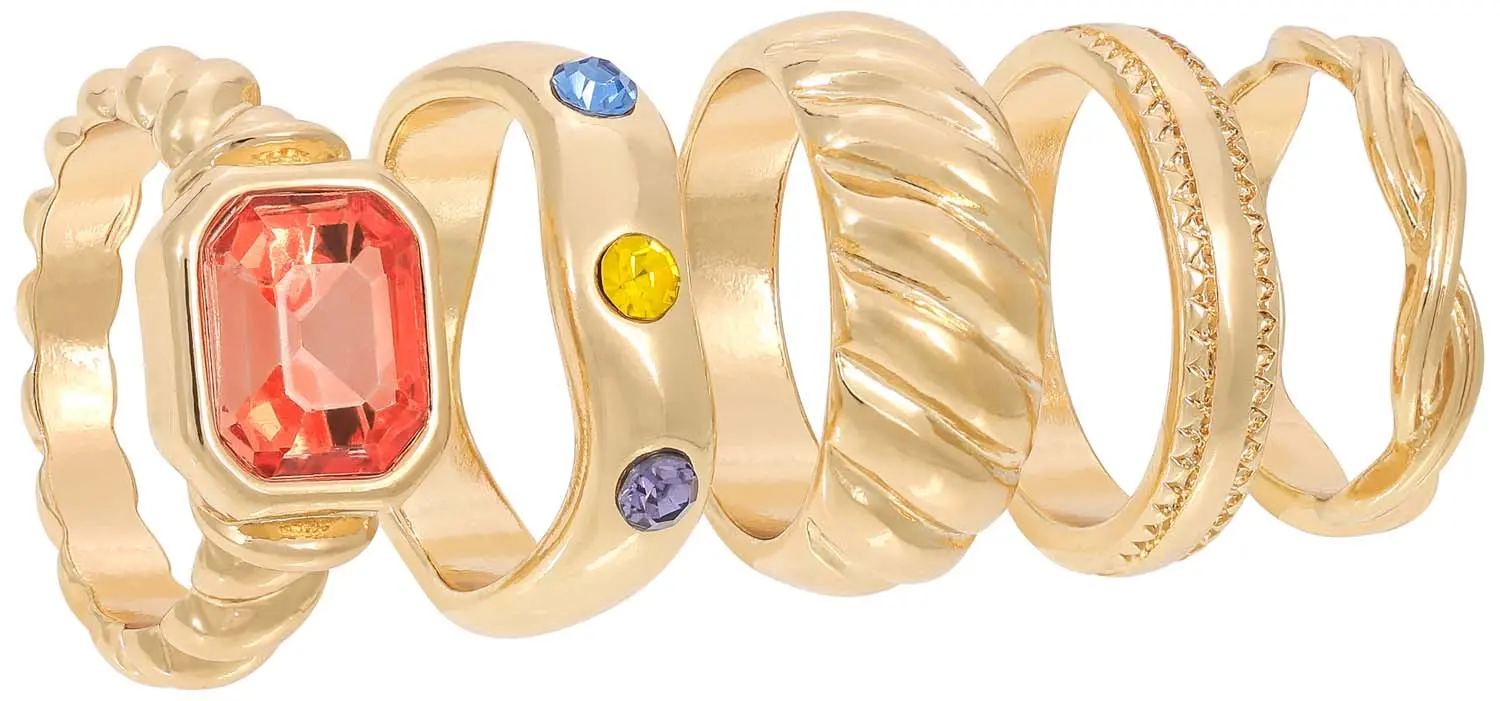 Set di anelli - Sparkling Gold