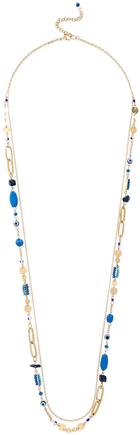 Layering ketting - Blue Pearls