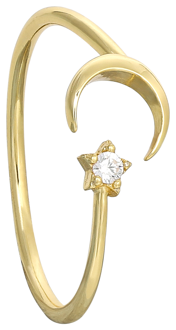 Ohrring, Goldfarben, Ohrklemme, Kristallstein, Sternfassung