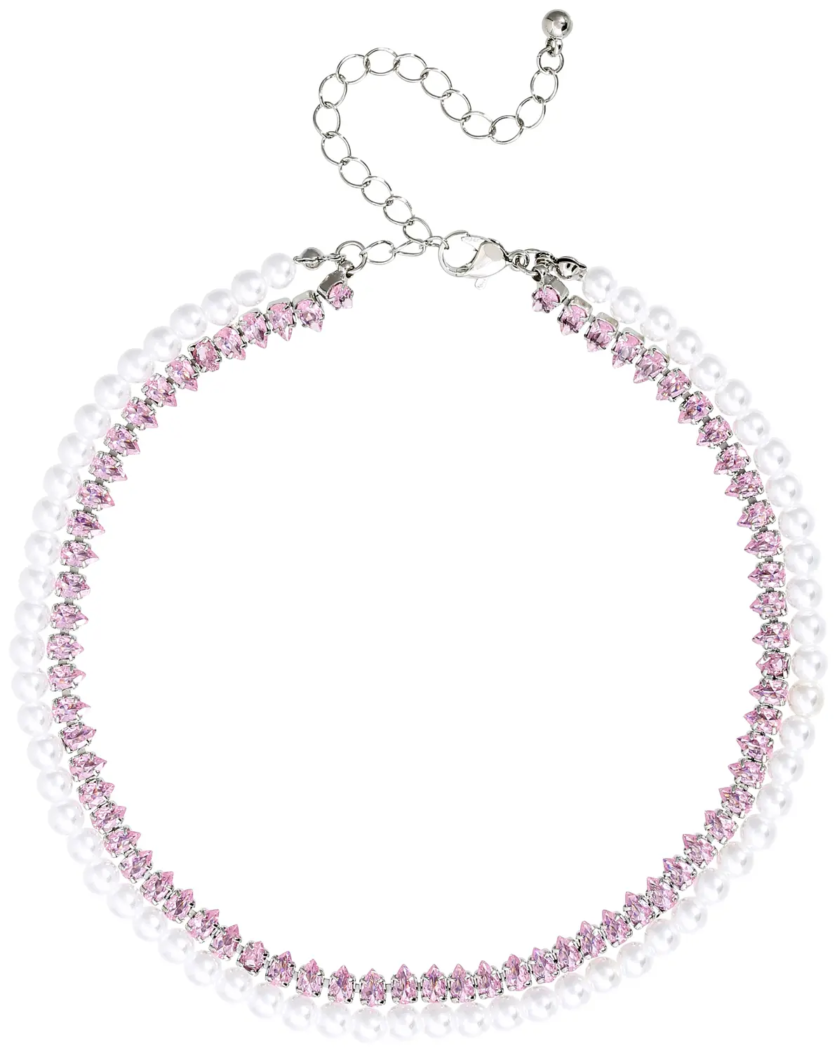 Collier ras du cou - Rosy Pearls
