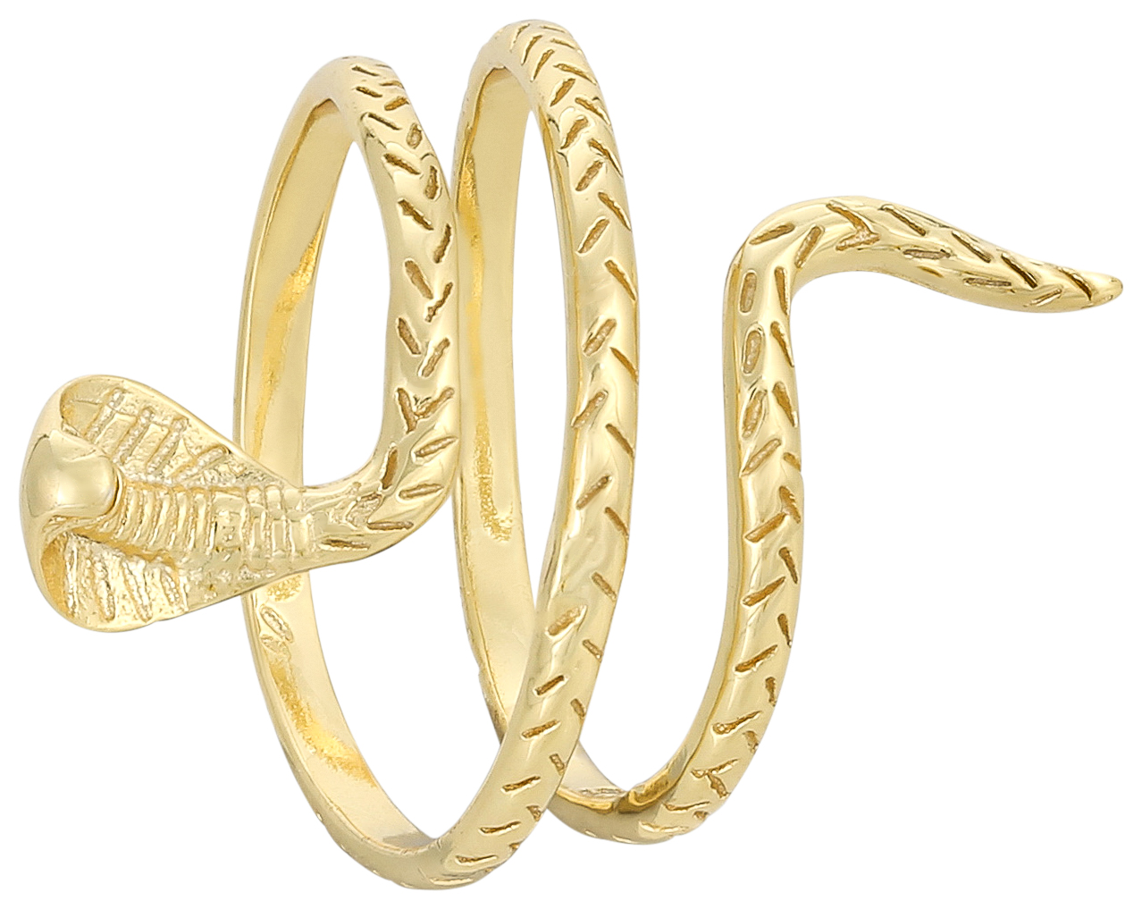 Zilveren ring - Golden Cobra