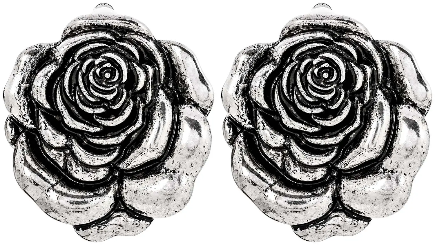 Boucles d'oreilles clips - Silver Rose