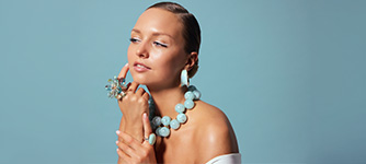 Halskette, Armband, Ohrringe, Perlen, Blau,  statement jewelry, blue beads, necklace, ring, earring