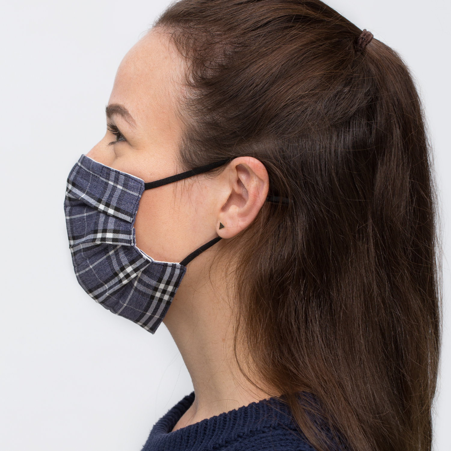 Mascarilla - Blue Checkered