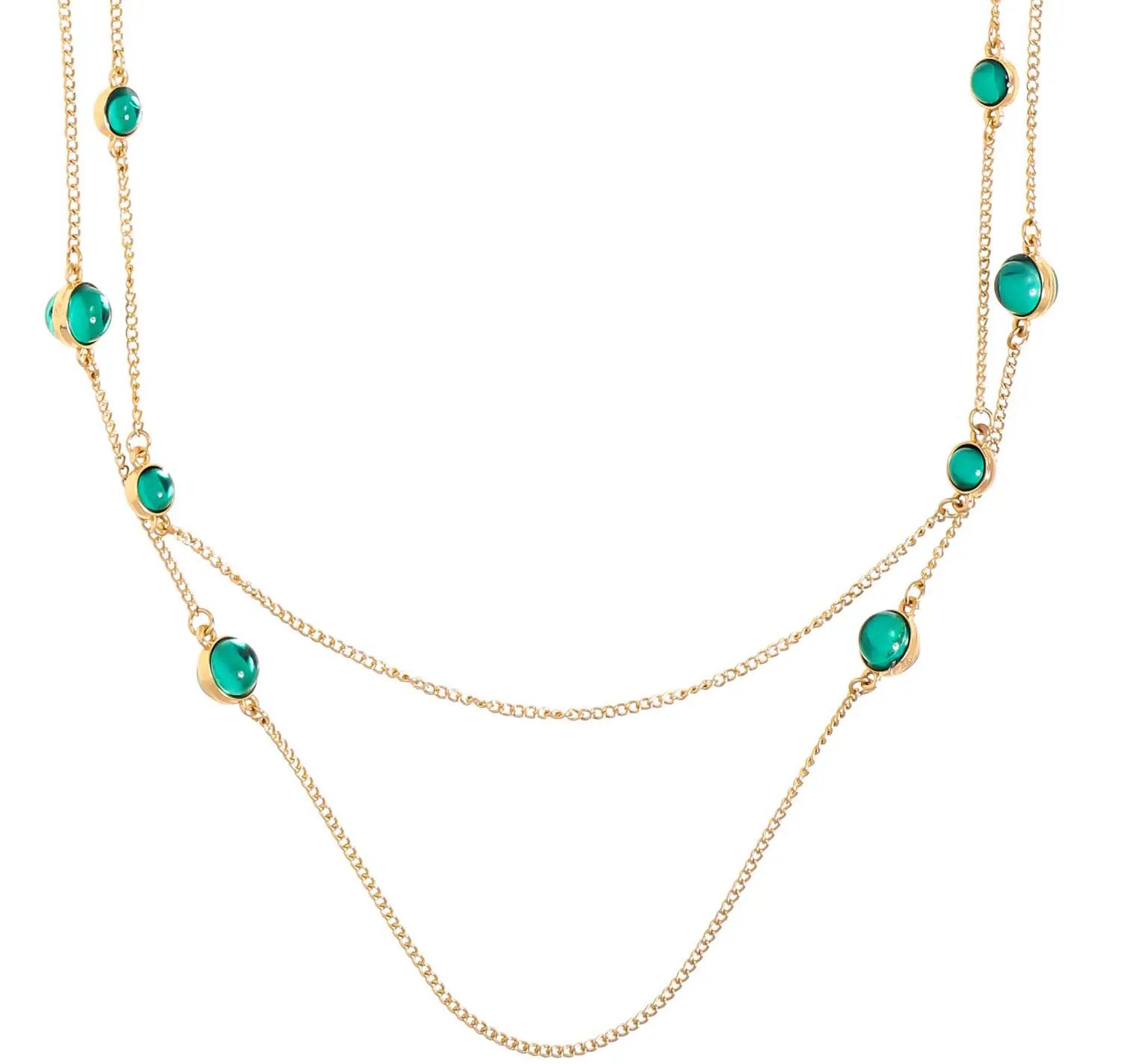 Layering Kette - Green Marble