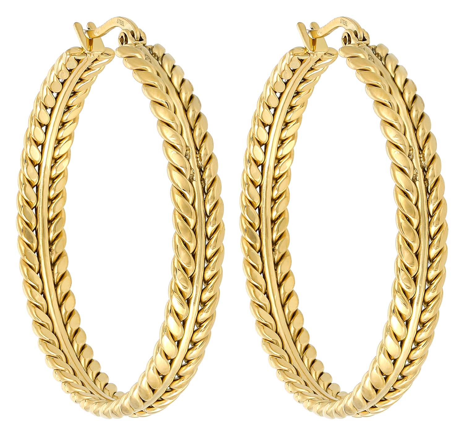 Pendientes de acero inoxidable - Gold Touch