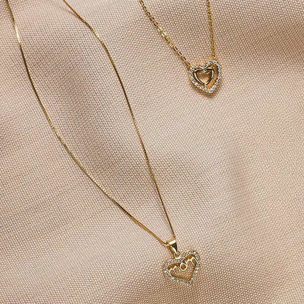 Herzanhänger, Kette, Gold, Herzschmuck, Handgefertigt