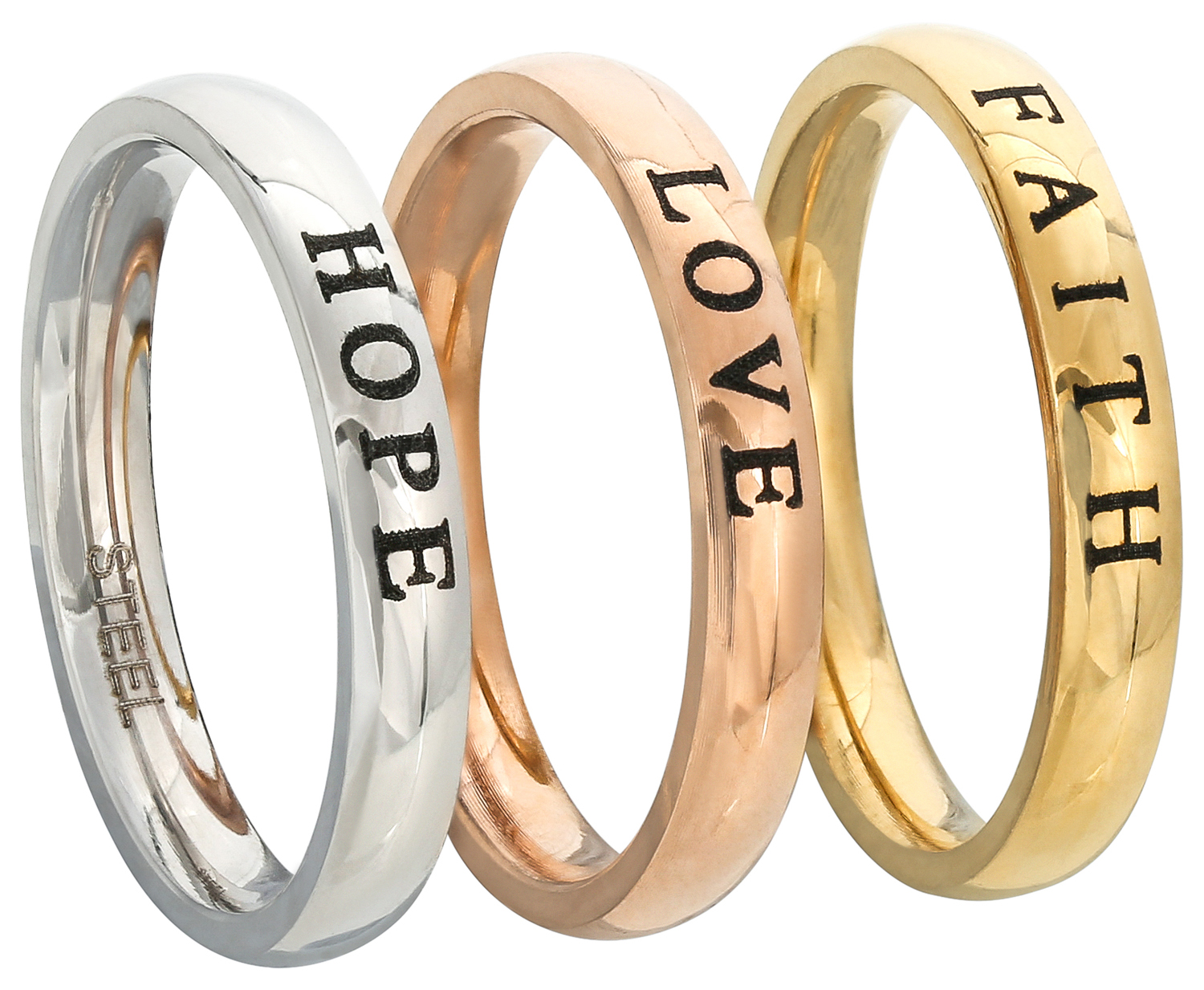 Ringen set - Faith Love Hope