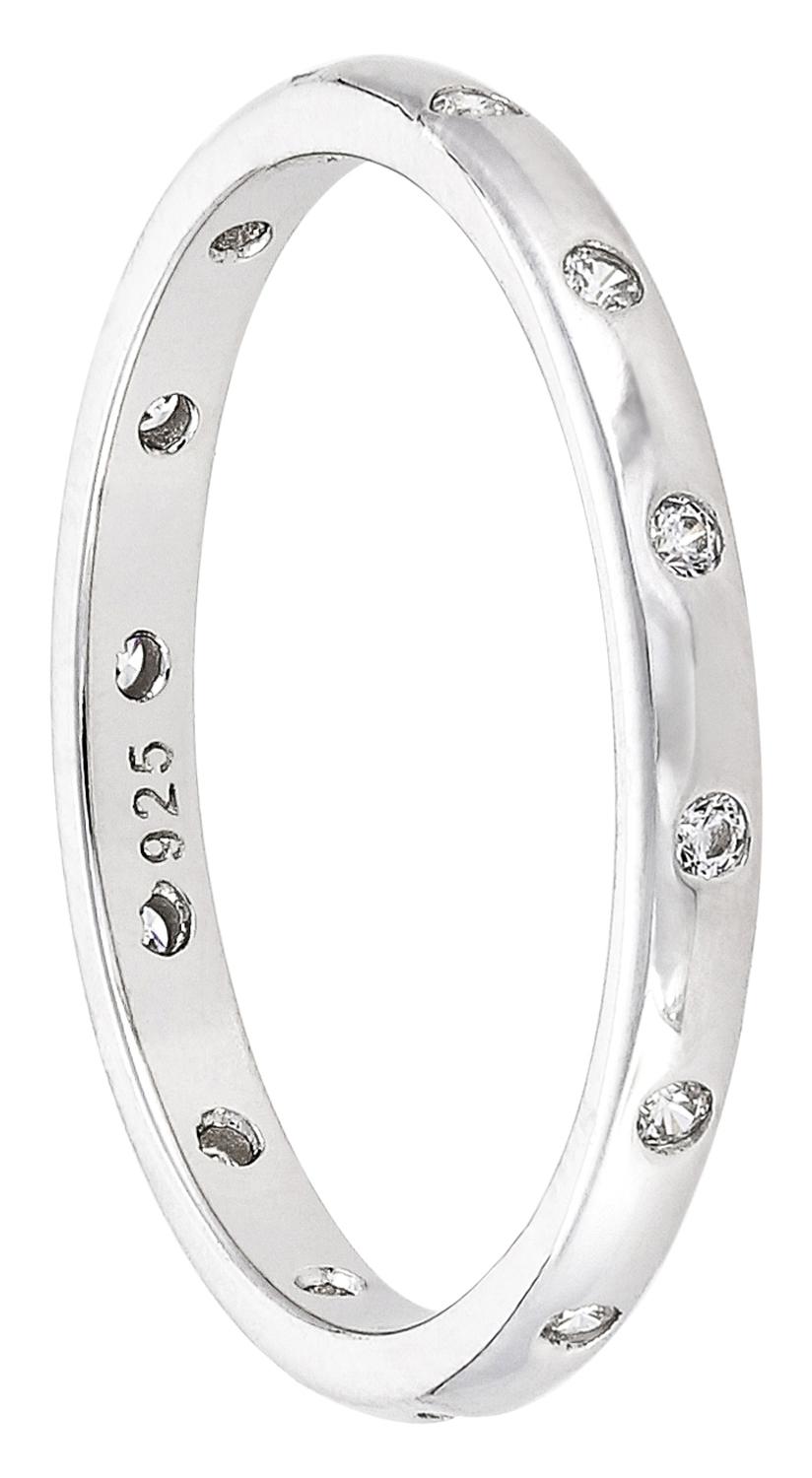 Ring, 925er Silber, Zirkonia, Steinbesatz, Silberfarben