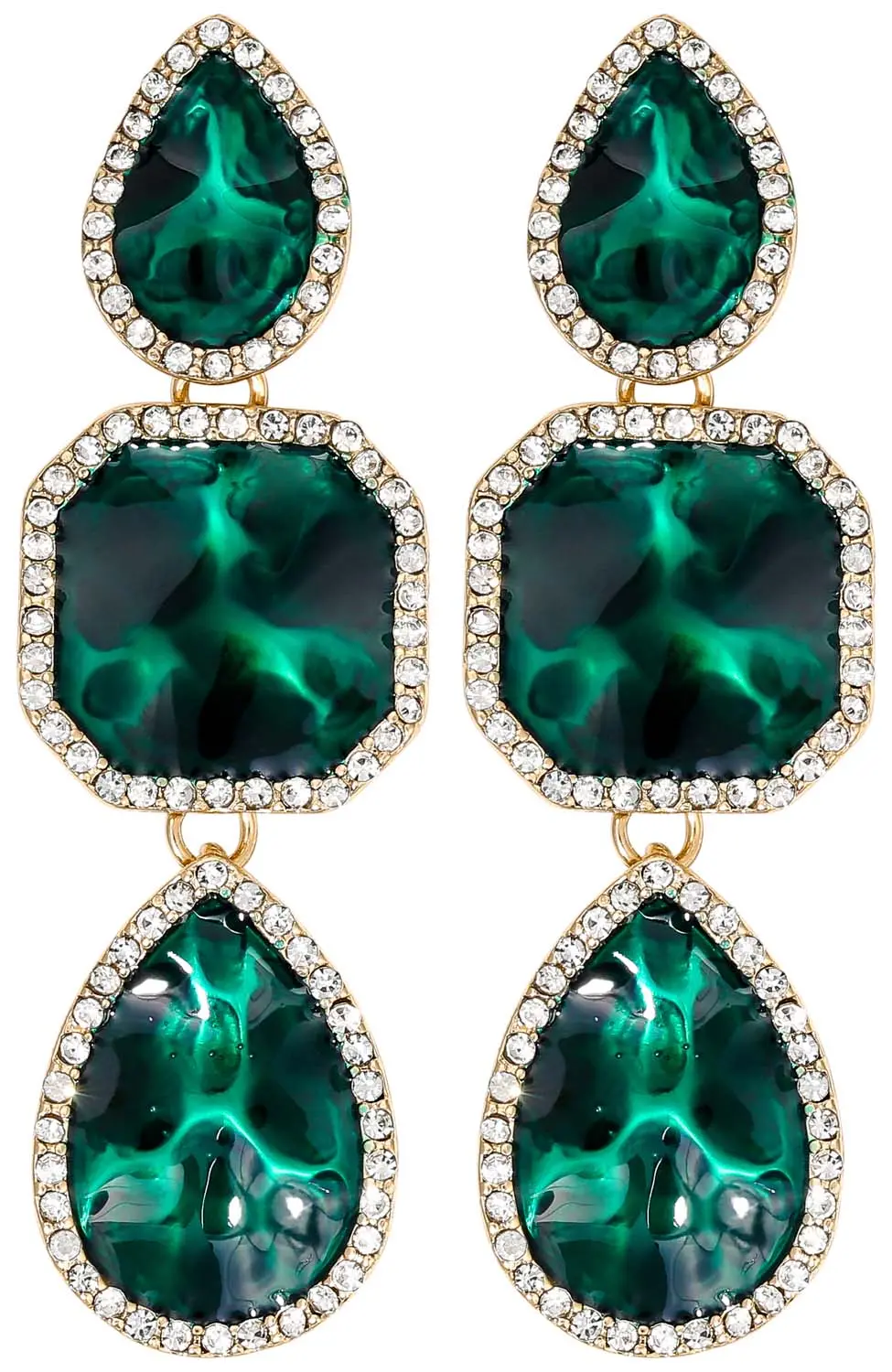Kolczyki sztyfty - Emerald Drops