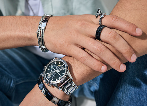 Armband, Uhr, Analoguhr, Stahlarmband, Chronograph