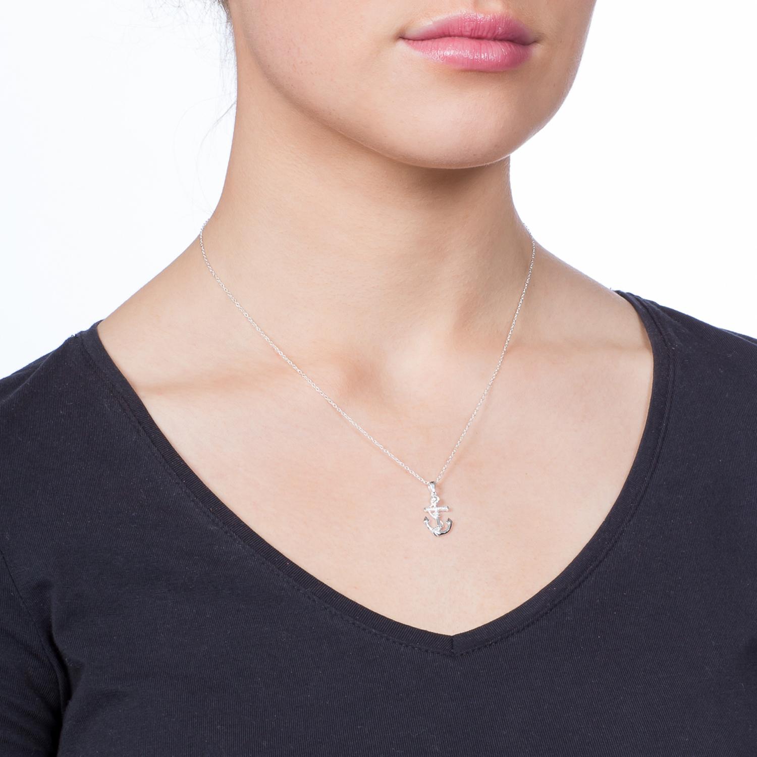 Necklace - Shiny Silver Anchor Necklace - Shiny Silver Anchor
