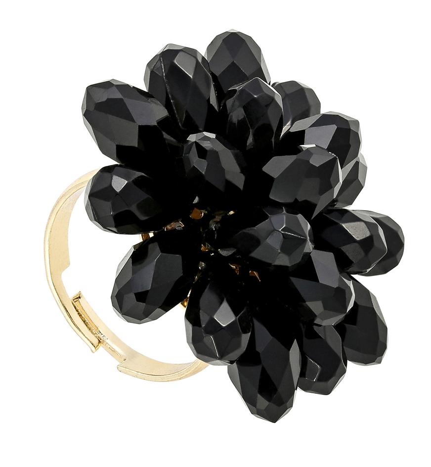 Ring - Black Flower