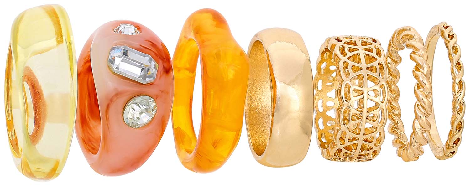 Set di anelli - Retro Marble