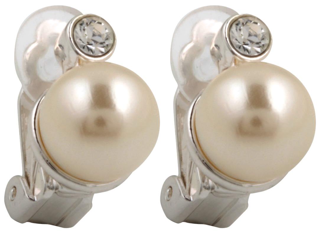 Earclips - Pearl Rhinestone