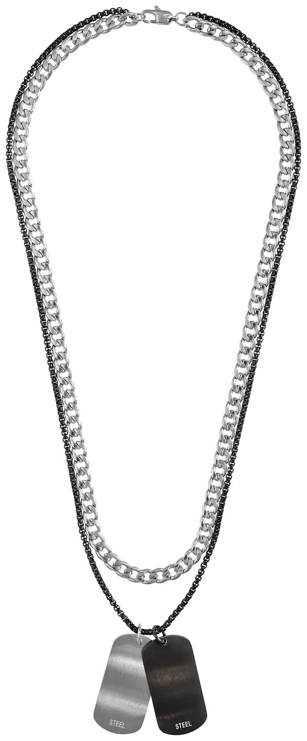 Collier pour hommes - Silver Black