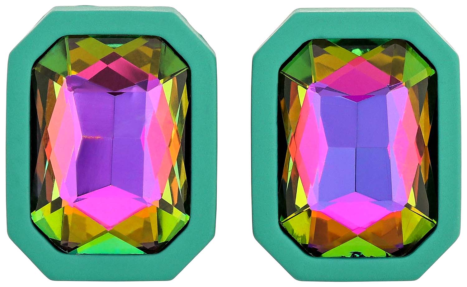 Clous d’oreilles - Facetted Green