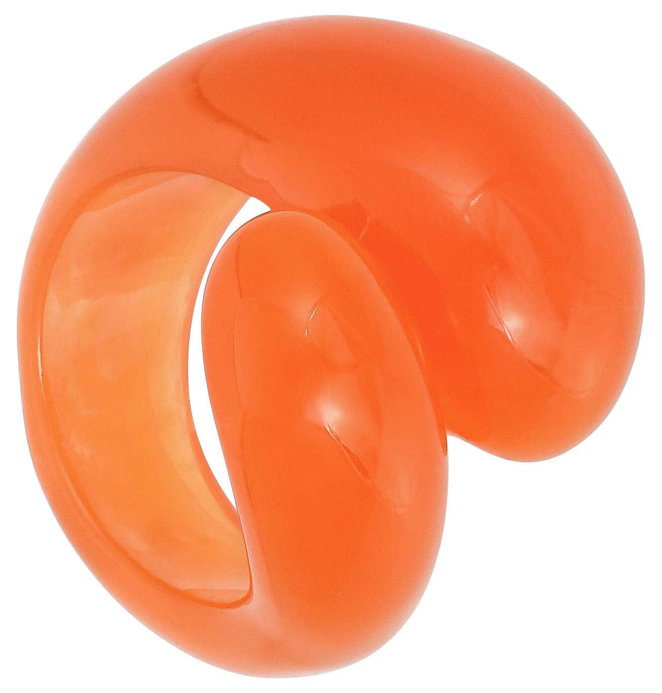 Ring, Orange, Kunststoff, Breite Ringschiene, Organische Form