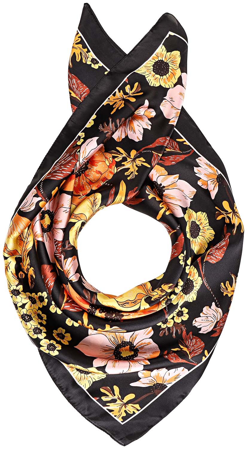 Foulard - Black Flower