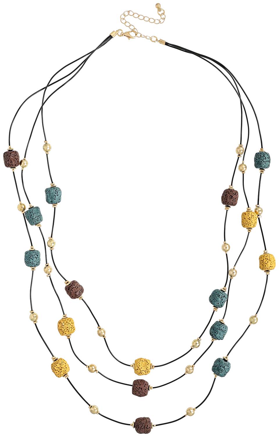 Collier multi-rangs - Lava Stone