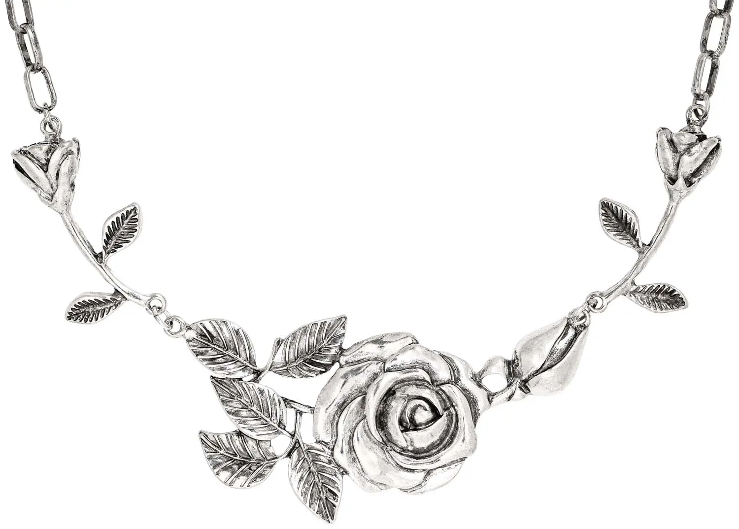 Collar - Silver Roses