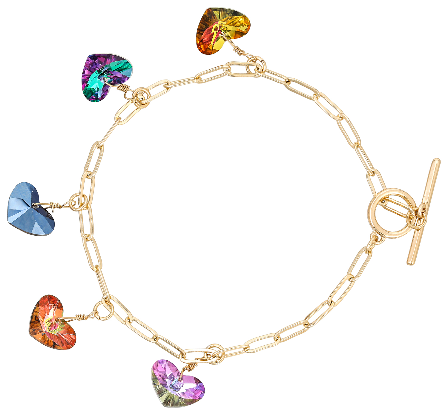 wapen Natuur Zwijgend Armband met hangers - Colorful Heart online bij BIJOU BRIGITTE