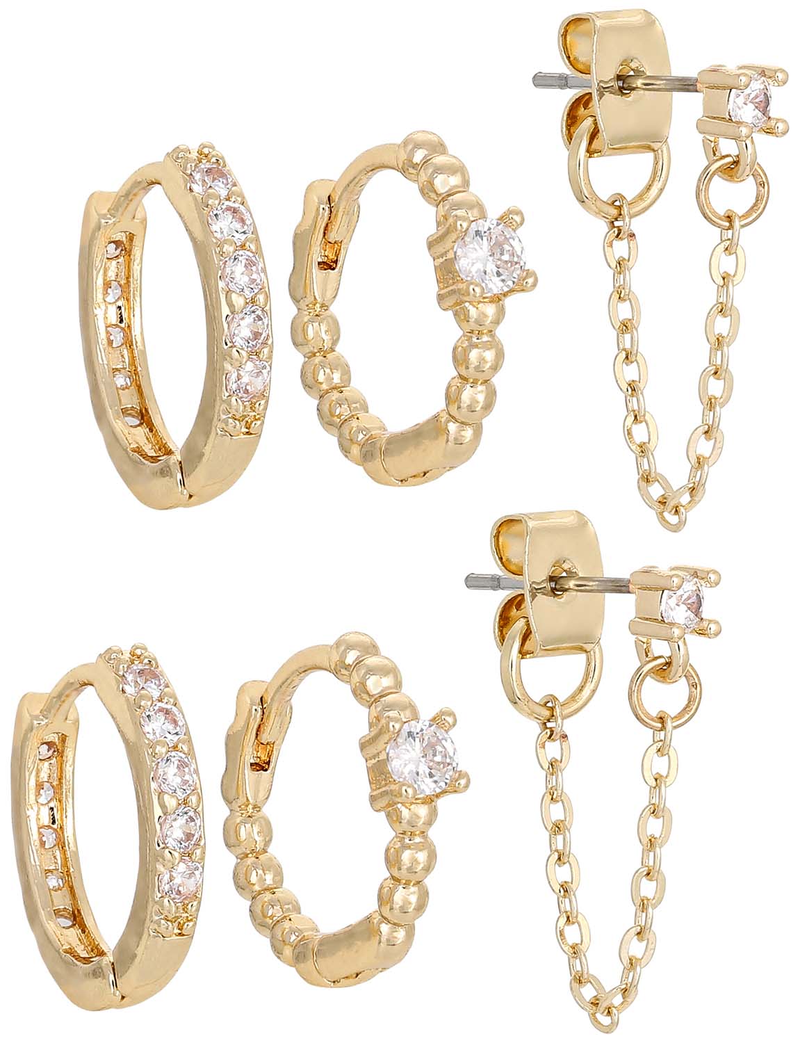 Set di orecchini creoli - Glamorous Gold