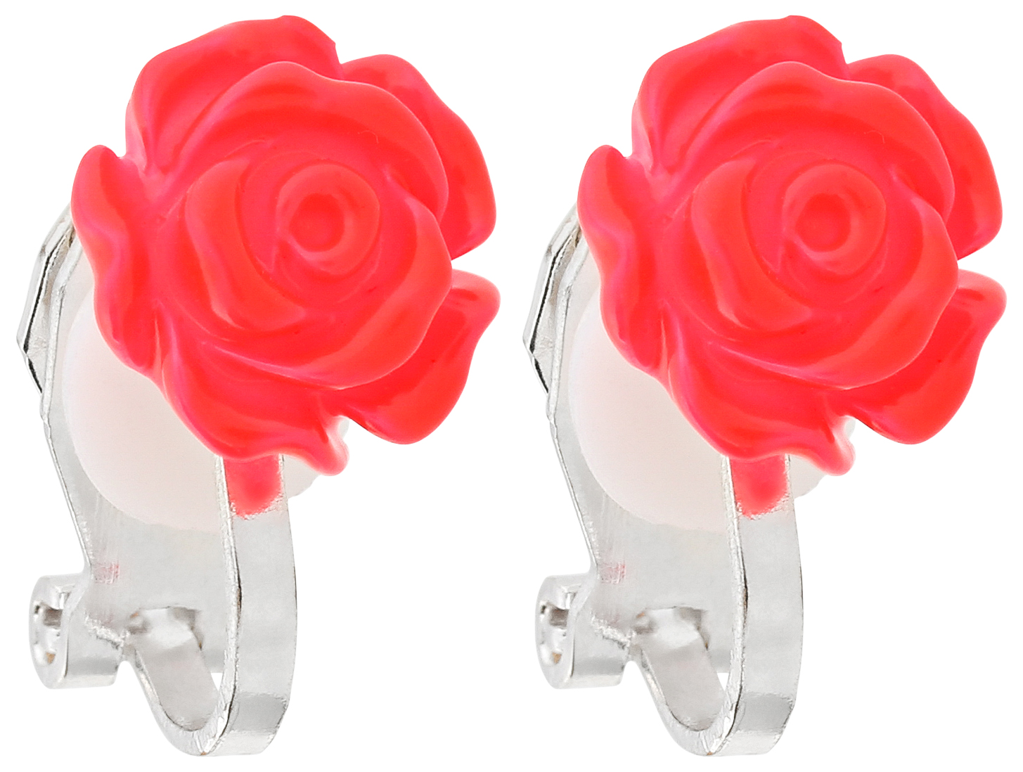 Boucles d'oreilles clips fille - Pink Rose