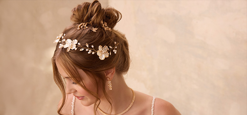 hochzeitsschmuck, kopfschmuck, blumenkranz, haarschmuck, goldfarben