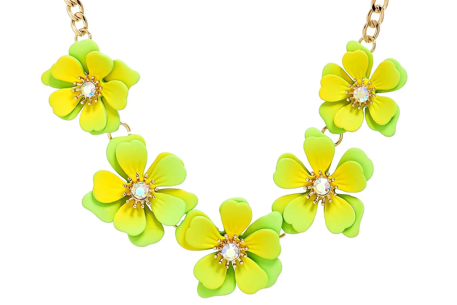 Collar - Lime Flowers