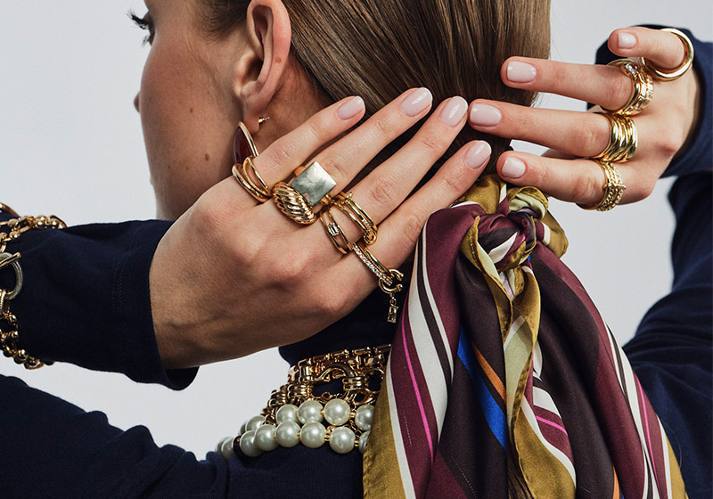 Schmuck, Ringe, Kette, Perlenkette, Schal