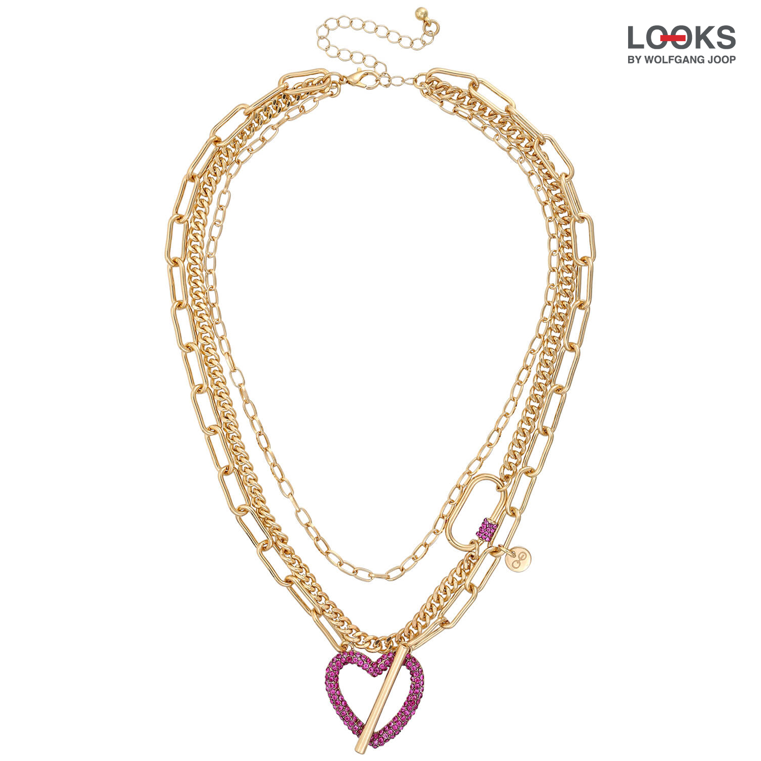 Collier multirangs - Pink Heart