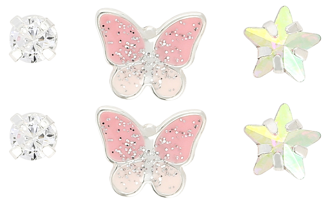 Set de boucles d'oreilles - Pink Butterfly