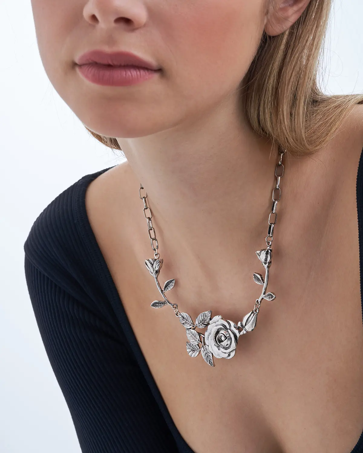 Collier - Silver Roses