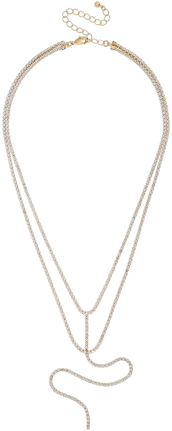 Collier multi-rangs - Strass Effect