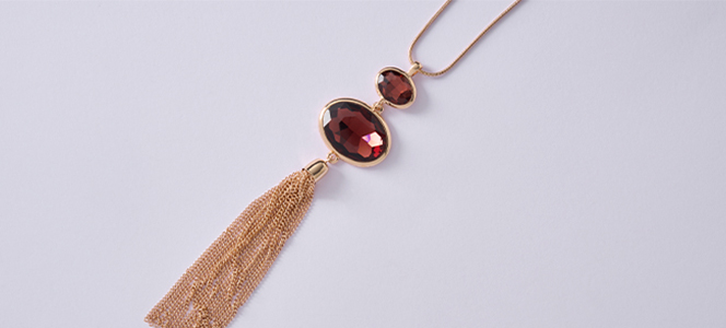 halskette, anhänger, edelstein, tassel, roségold