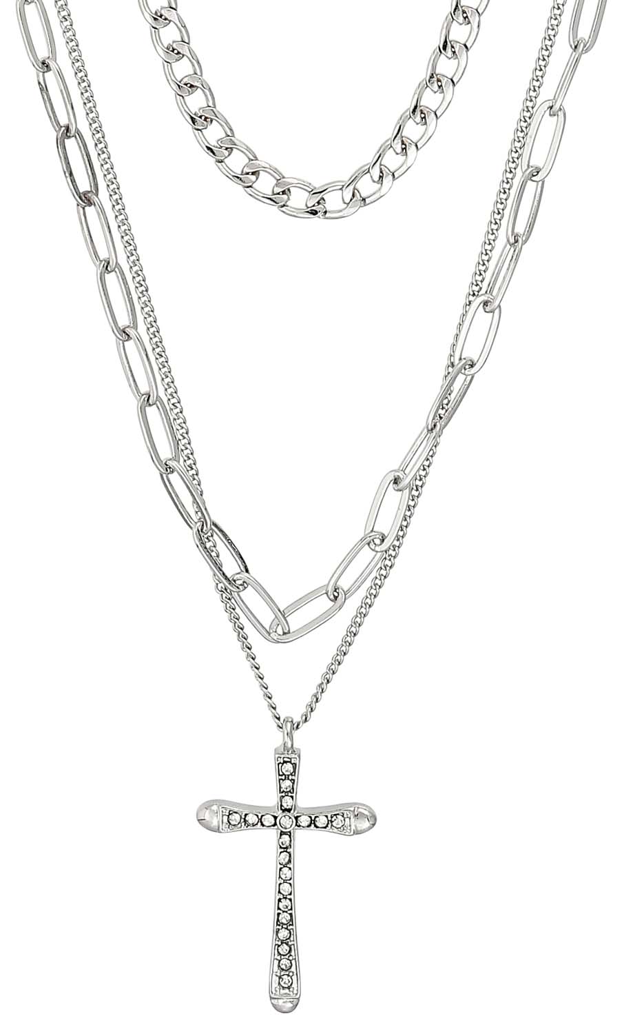 Layering Kette - Silver Cross