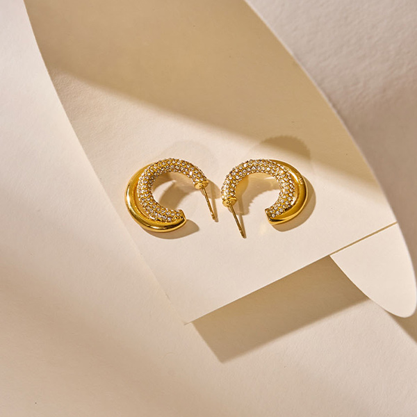 ohrringe, creolen, gold, reihungsteine, schmuck