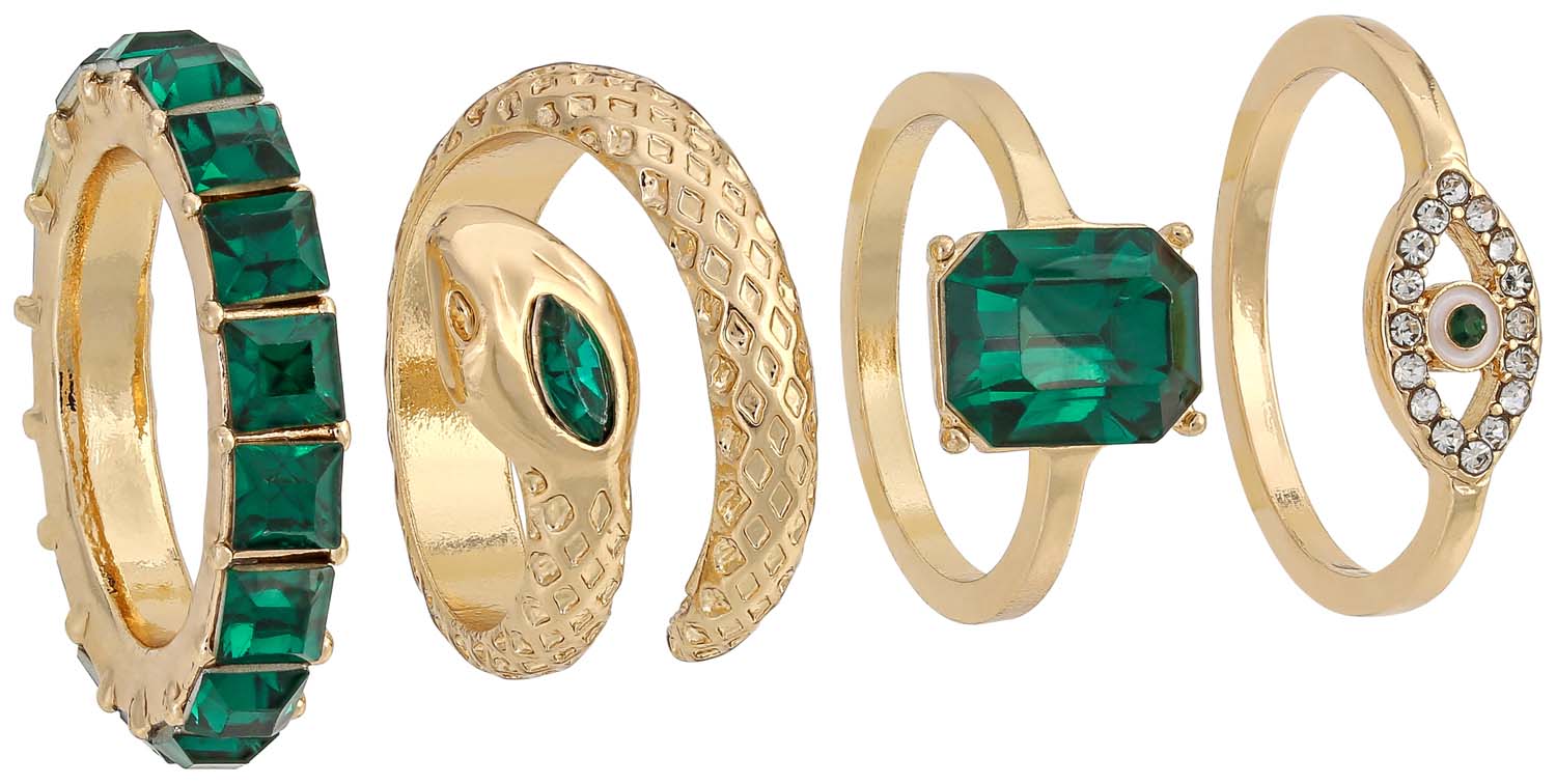 Set de anillos - Green Mystique