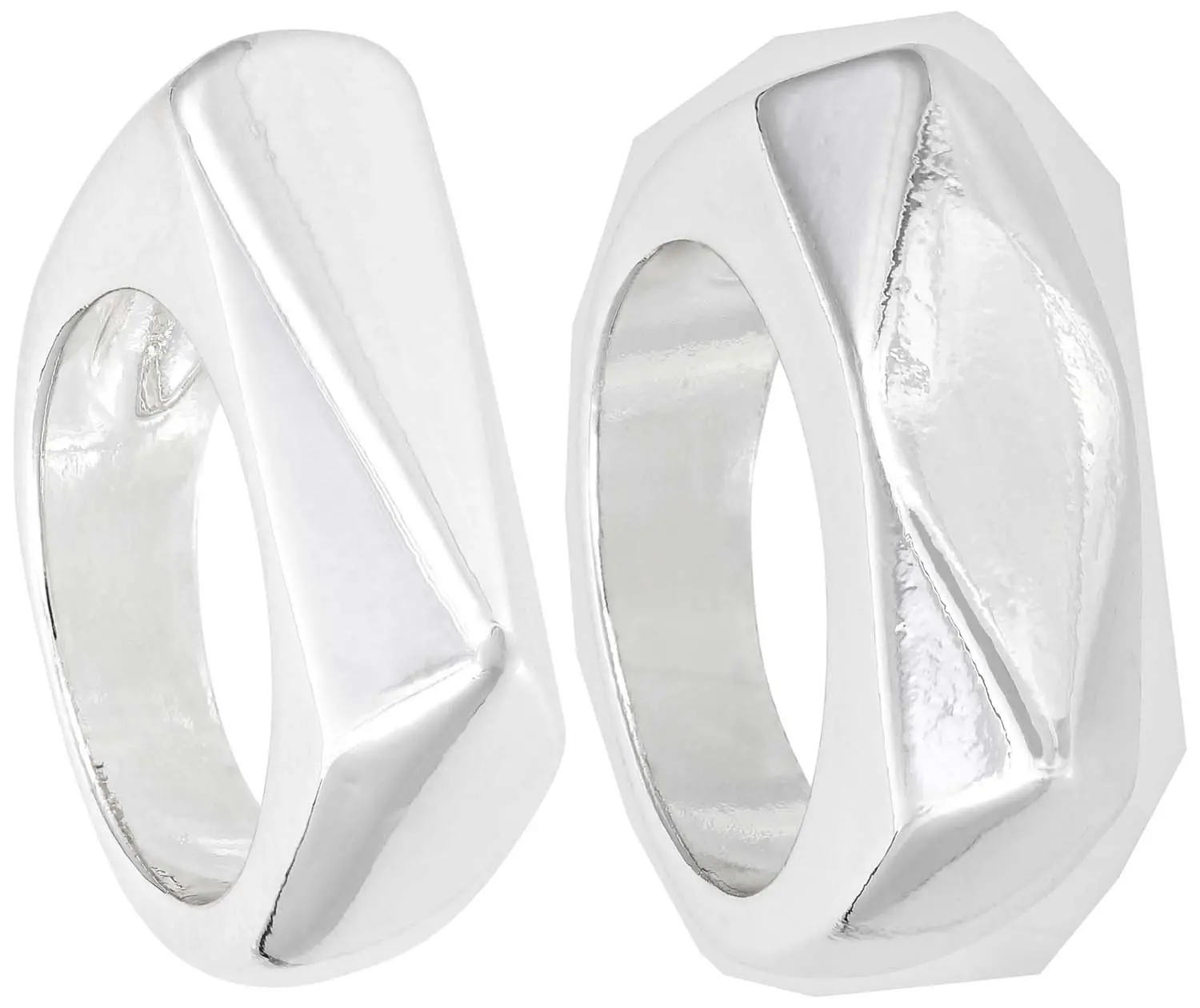 Set de anillos - Plain Silver