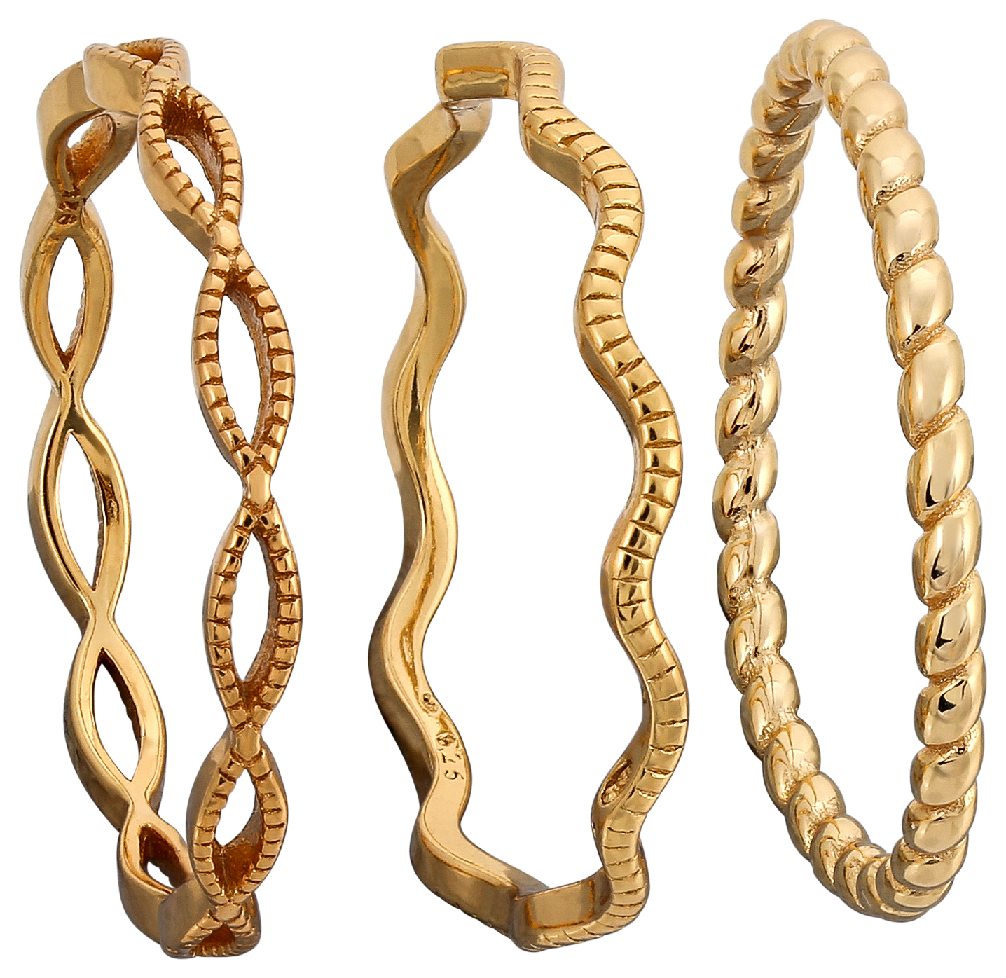 Set di anelli - Gold Waves