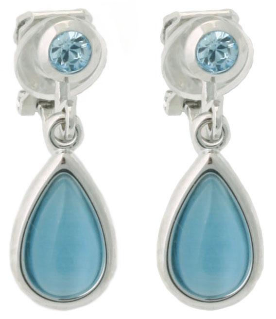 Earclips - Cat's eye blue