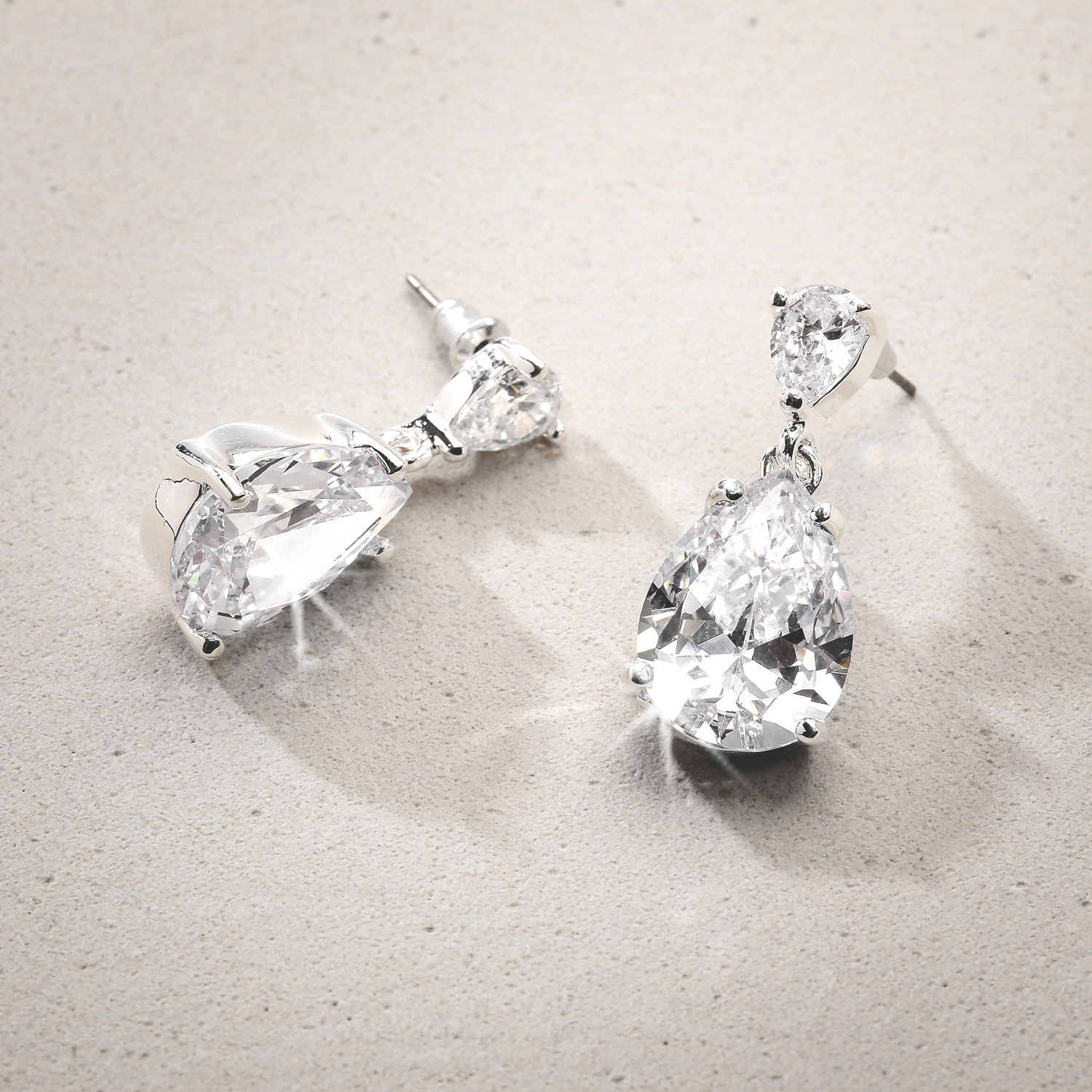 Stud Earrings - Cubic Zirconia Drop