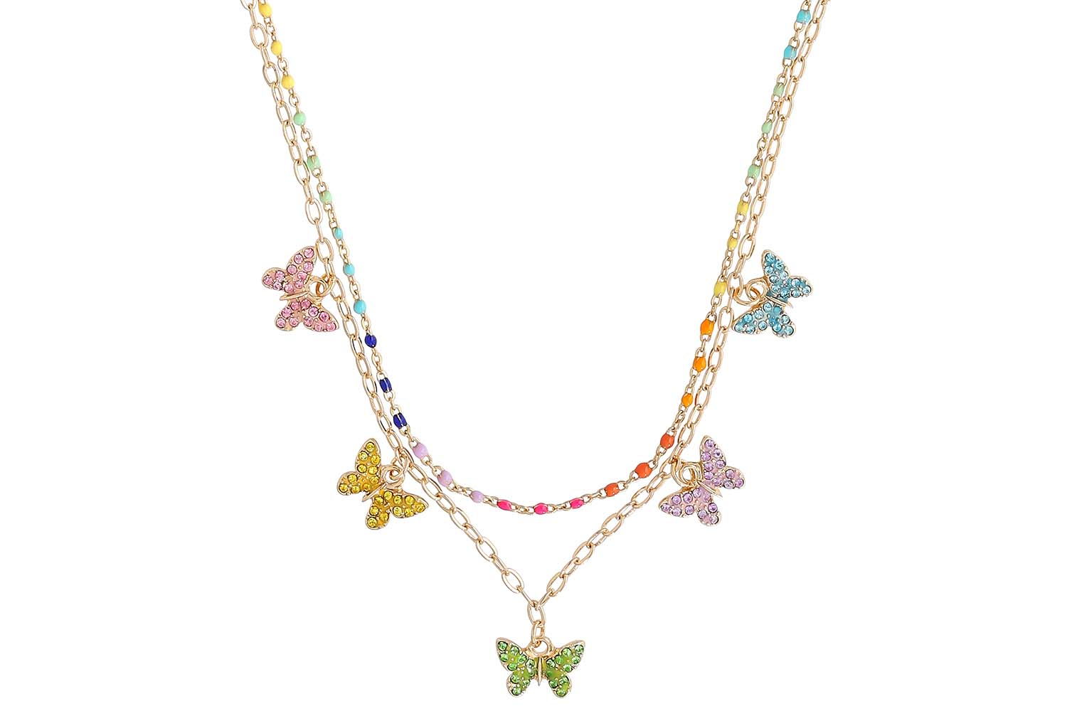 Collier multi-rangs - Colorful Butterflys