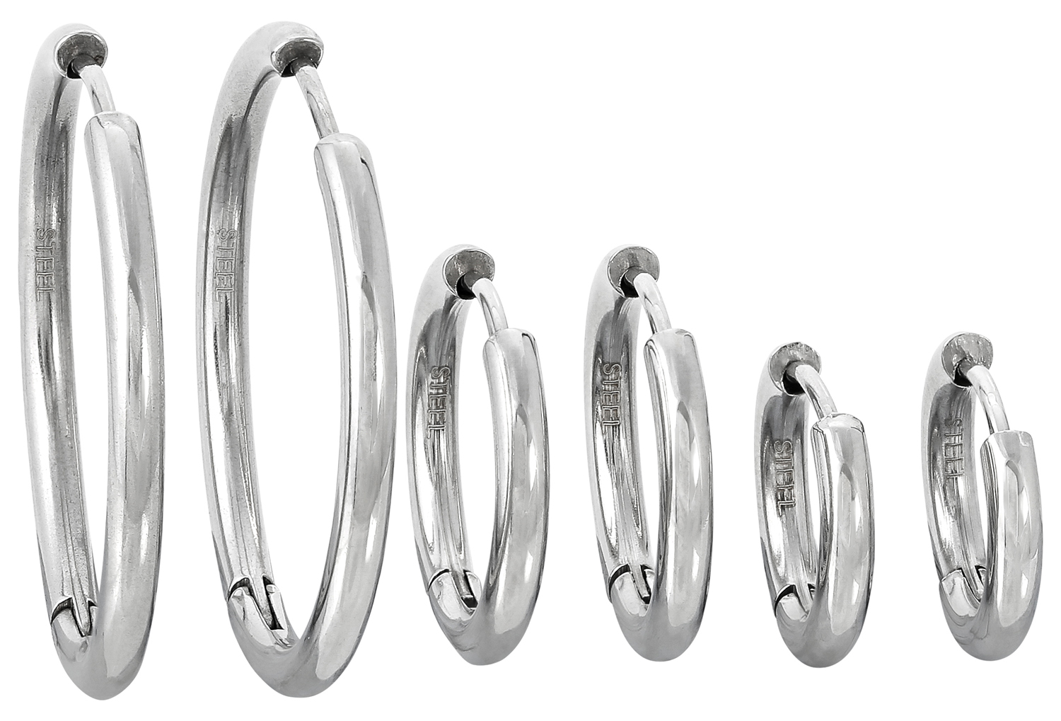 ohrring, hoop, stahl, silber, creolen