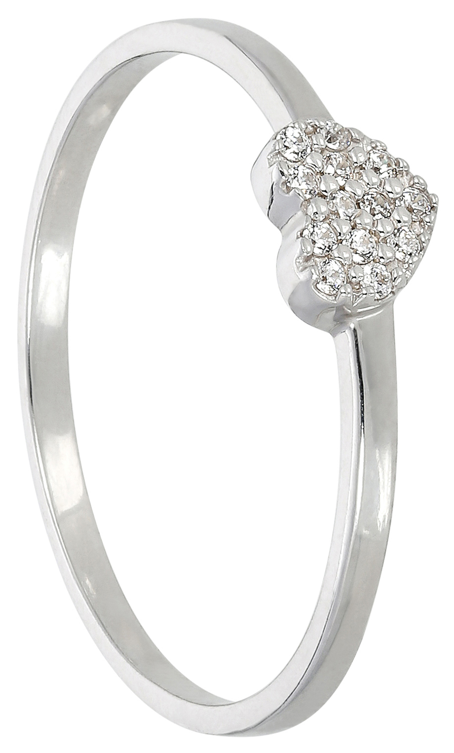 Ring, Silberfarben, Strasssteine, Pavé-Fassung