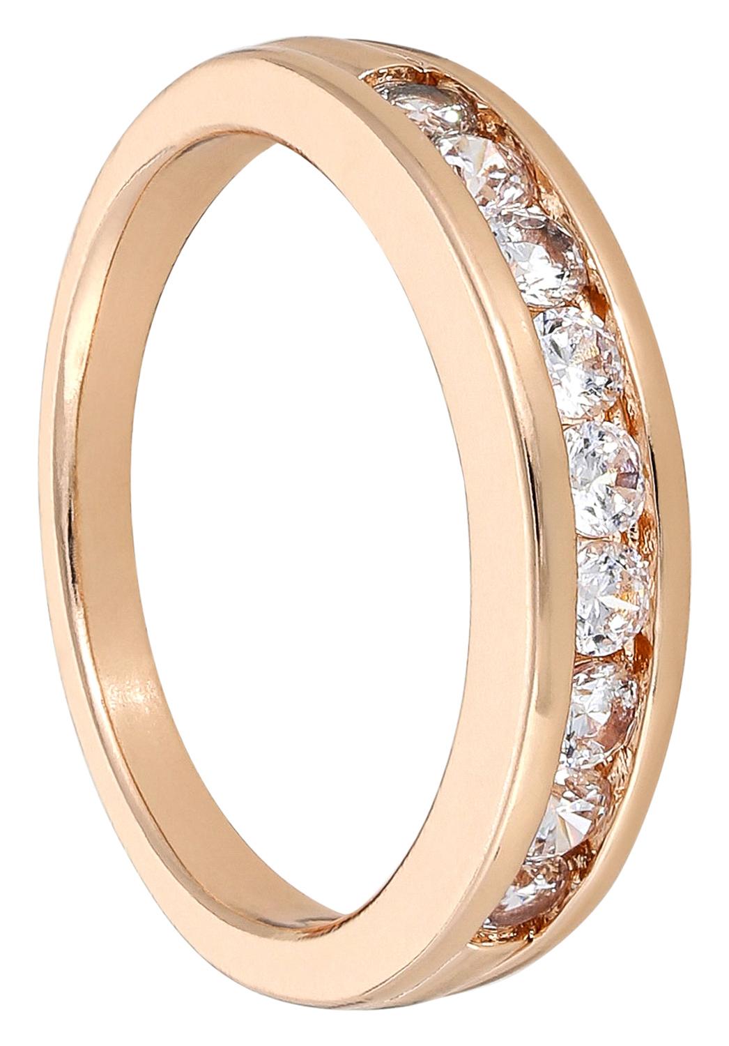 Ring, Roségoldfarben, Zirkonia, Eternity-Ring, Steinfassung