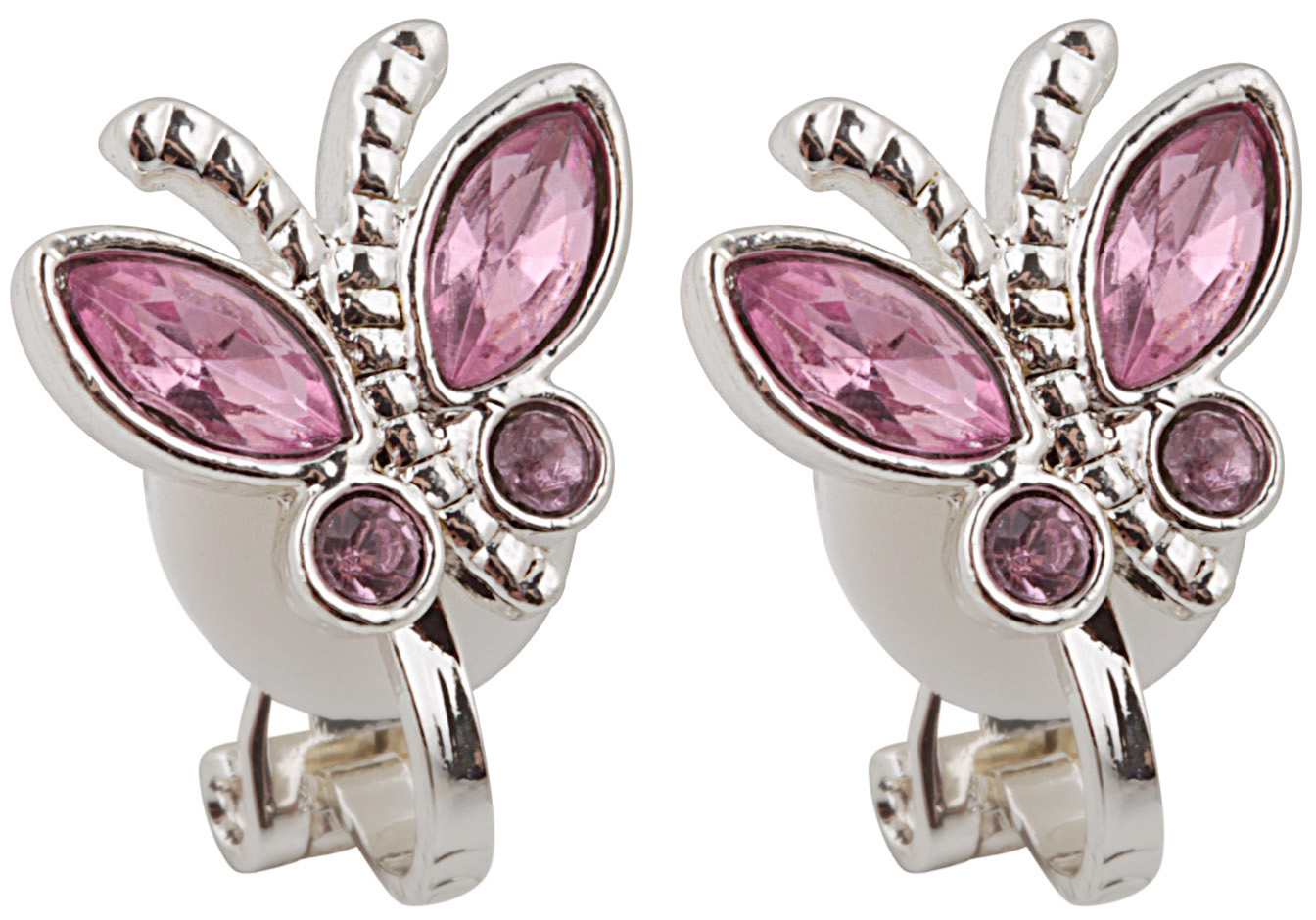 Boucles d'oreilles clips fille - Butterfly / rosa